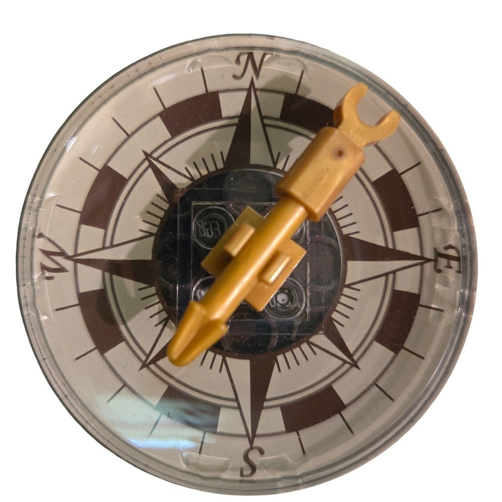 LEGO Replacement Piece Round Compass Dish with Gold Needle Nautical‎ / Pirate